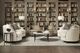 Bernhardt Barclay White Travertine Side Table with Antique Pewter Base-5
