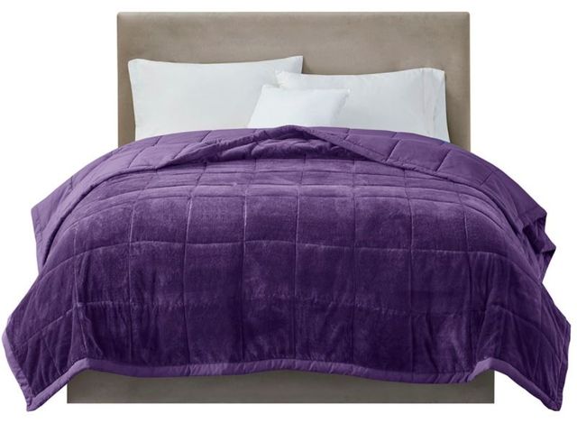 Olliix by Madison Park Coleman Purple King Reversible Down Alternative Blanket-3