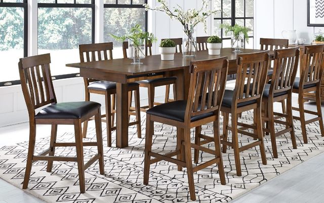 A-America® Mariposa Rustic Whiskey Slatback Upholstered Barstool-2