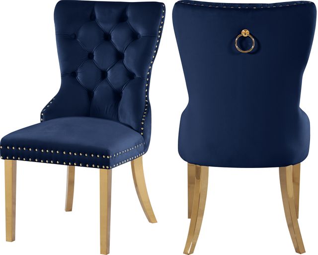 Meridian Furniture Carmen Navy Velvet Dining Chair-3