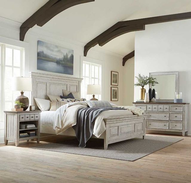 Liberty Furniture Heartland 4-Piece Antique White California King Bedroom Set-1