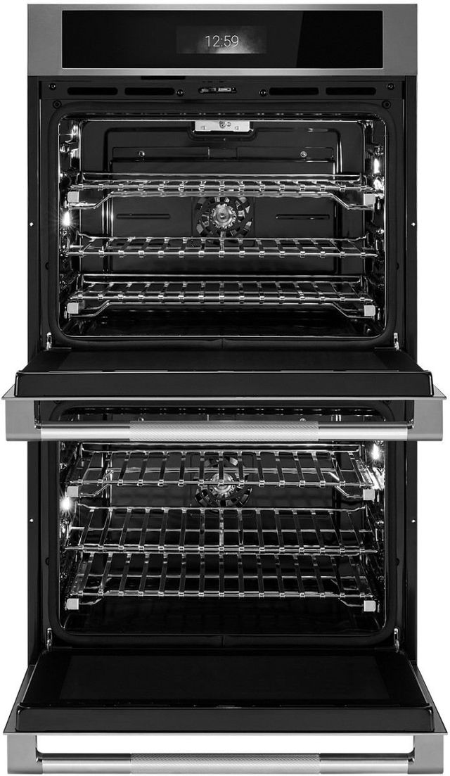 Jennair® RISE™ 30" Stainless Steel Double Electric Wall Oven with MultiMode® True Convection with Smooth Glide Flat-Tine Racks-1