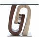Global Furniture USA 2-Piece Glass Top End Table with Oak/Walnut Base Set-1