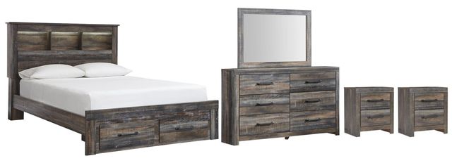 Drystan 5 Piece Bookcase Bedroom - Multi Drystan 5 Piece Bookcase Bedroom - Multi