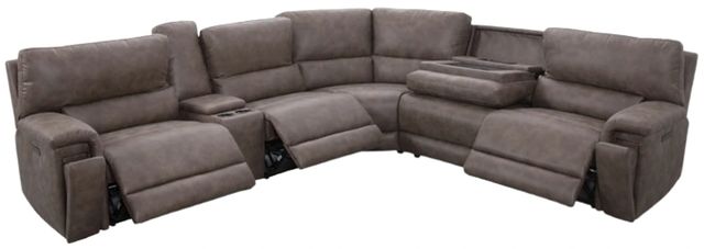 American Wholesale Furniture Cowboy 6-Piece Tumbleweed Power Reclining Curved Sectional-1