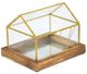 A & B Home Clear/Gold Glass House Box-0