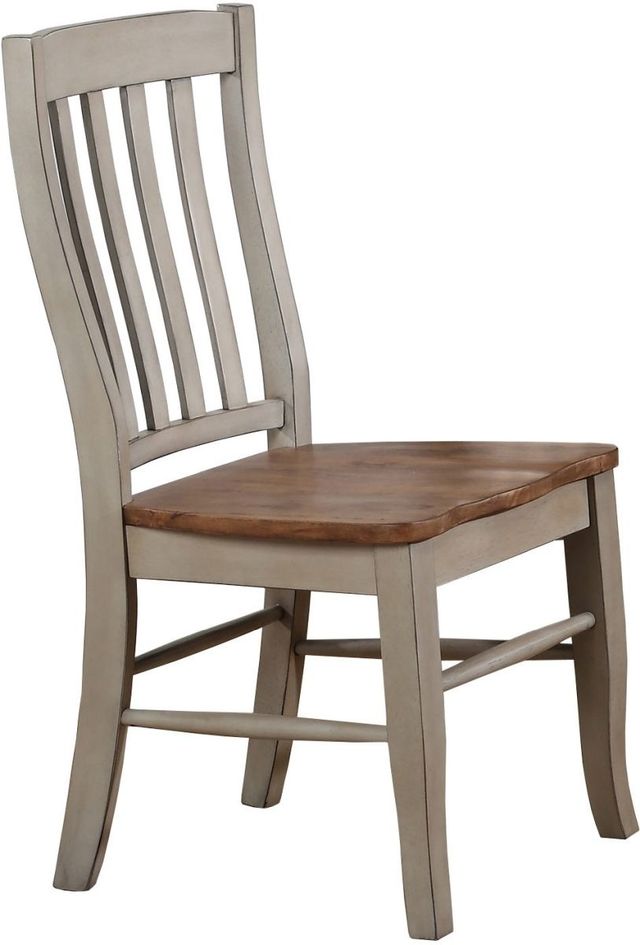 Winners Only® Barnwell Gray/Rustic Brown Rake Dining Side Chair-0