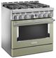 KitchenAid® 36" Avocado Cream Smart Pro Style Gas Range-3