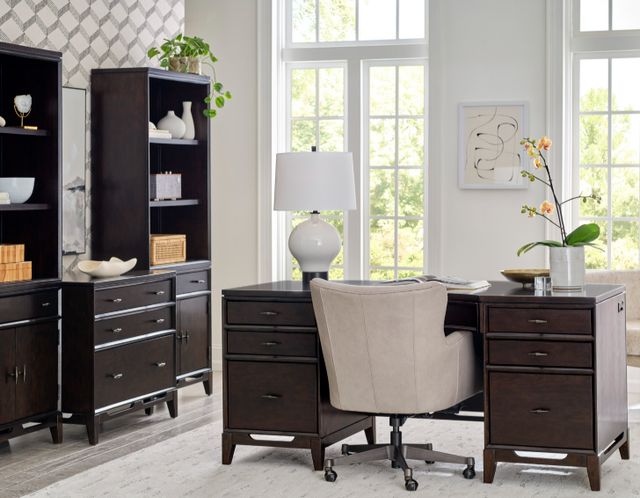 aspenhome® Sutton French Roast 66" Curved Executive Desk-1