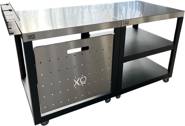 XO Black Pizza Oven Prep Cart-3