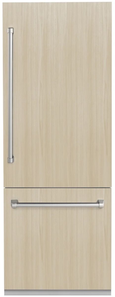 ZLINE 30 in. 16.1 Cu. Ft. Panel Ready Built-In Bottom Freezer Refrigerator with Water Dispenser, Ice Maker and Graphite Gray Interior