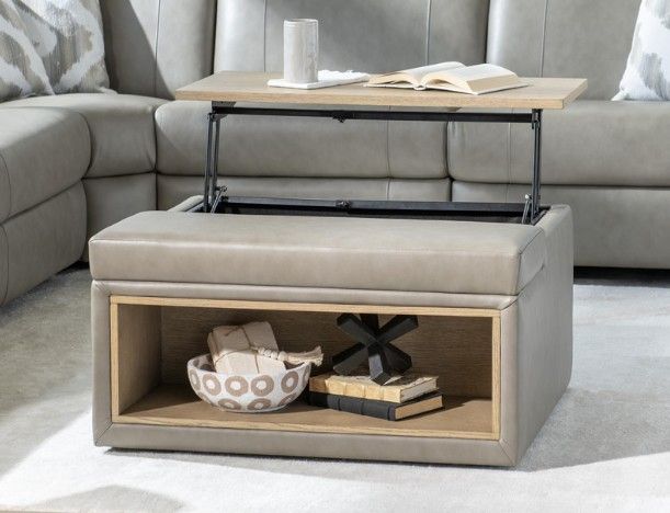 Legacy Classic Luna Verona Fossil Ottoman with Pop Up Tray-1
