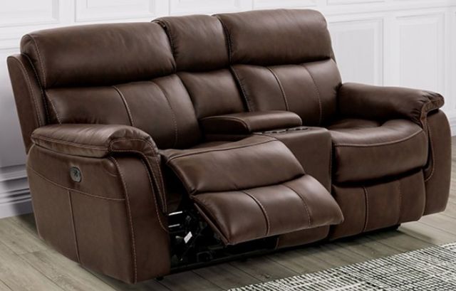 Furniture of America® Antenor Brown Power Reclining Loveseat-3