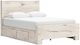 Benchcraft® Lawroy Light Natural Queen Panel Bed with 4-Drawer Storage-0