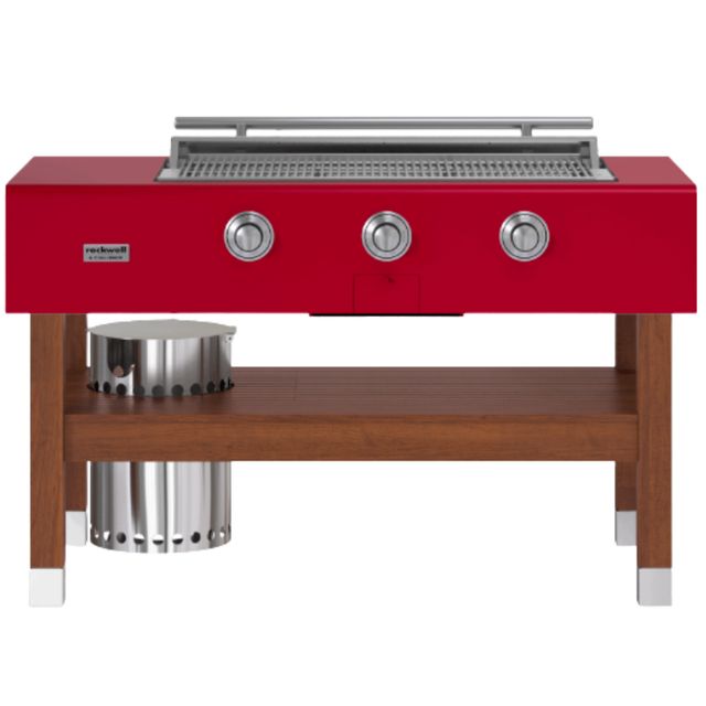 Caliber™ Signature Rockwell 3-Burner Crimson Freestanding Liquid Propane Grill with Wood Base-0