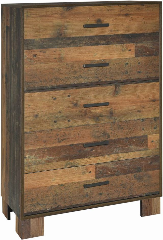 Coaster® Sidney 5-Piece Rustic Pine Queen Bedroom Set-3