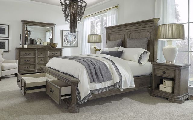 aspenhome® Hamilton Briarsmoke California King Panel Storage Bed-3