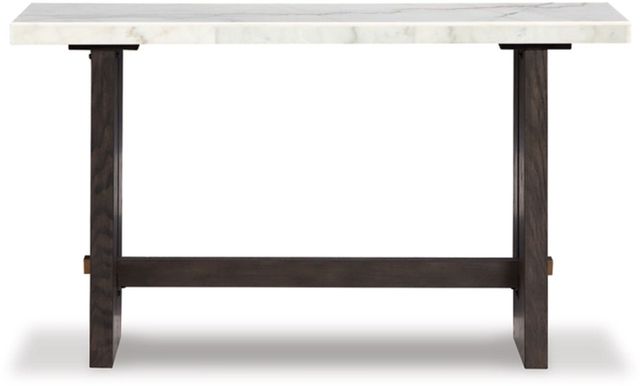 Signature Design by Ashley® Burkhaus White Sofa Table with Dark Brown Base-1