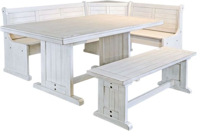 Sunny Designs™ Bayside 4-Piece Marble White Breakfast Nook Set-0