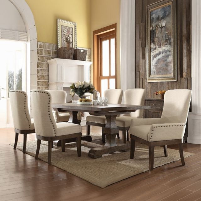 ACME Furniture Landon Beige/Salvage Brown Side Chair-1