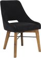LH Home Gia Graphite Grey/Warm Pecan Curved Dining Chair-0