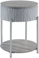 ACME Furniture Yukino Gray End Table with Chrome Base-0