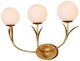 Currey & Company Rossville Frosted White/Gold Triple-Light Wall Sconce-2