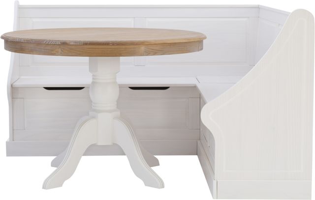 Linon Tobin 2-Piece White Corner Nook Set-2