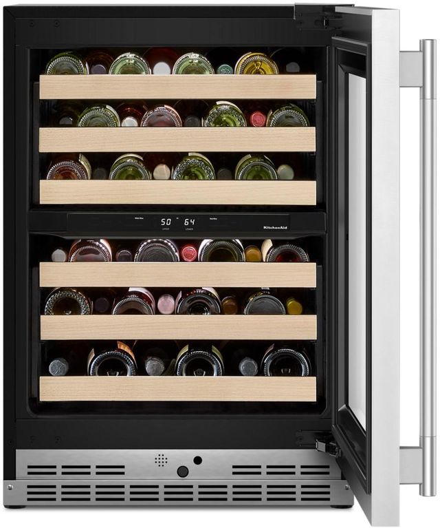 KitchenAid® 24" PrintShield™ Stainless Steel Wine Cooler-2