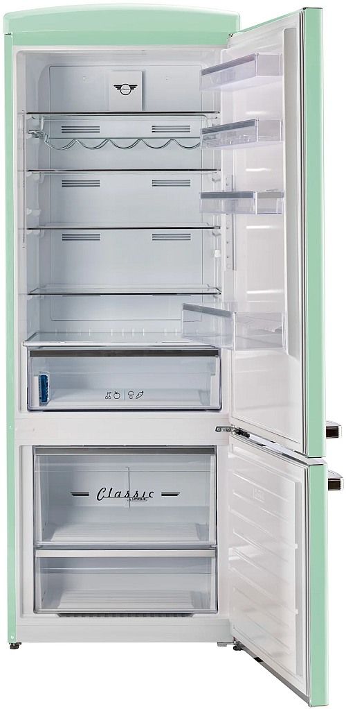 Unique Appliances Classic Retro 28" 17 Cu. Ft. Summer Mint Green Counter Depth Bottom Freezer Refrigerator-1