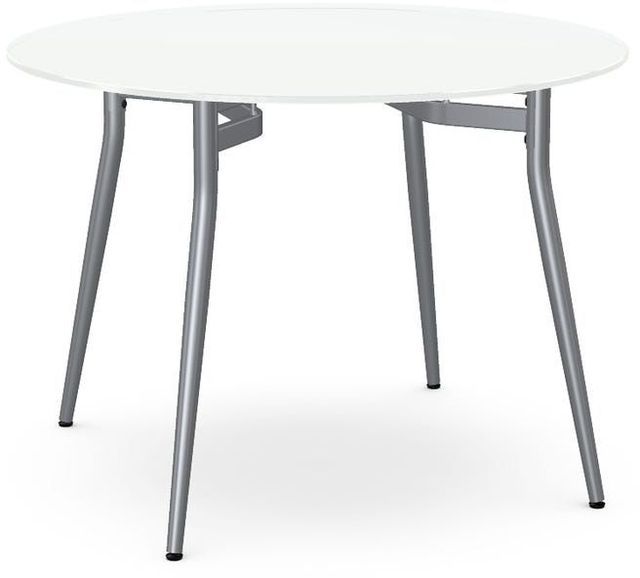 Amisco Customizable  Alys 30" White Glass Round Table with a 42" Diameter Top -0