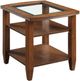 Bernards Verano Glass Top End Table with Brown Base-0