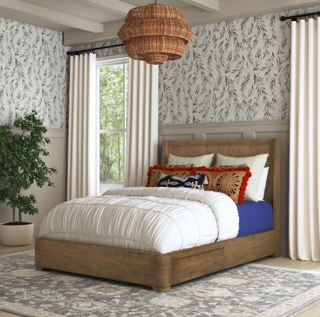 Flexsteel® Normandy Driftwood Queen Panel Storage Bed-1