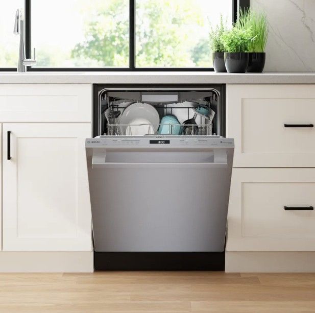 Built-In Dishwasher Modern built-in dishwasher in kitchen