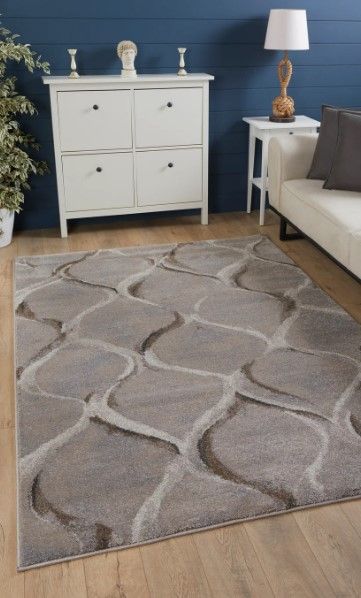 KAS Rugs Landscapes Slate Groove 5'x8' Area Rug-4