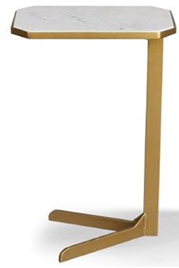 Parker House® Crossings Eden Marble Top Accent Table with Gold Stand -0