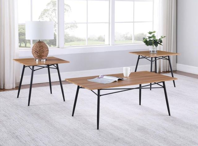 Coaster® 3-Piece Light Brown/Black Occasional Table Set-0