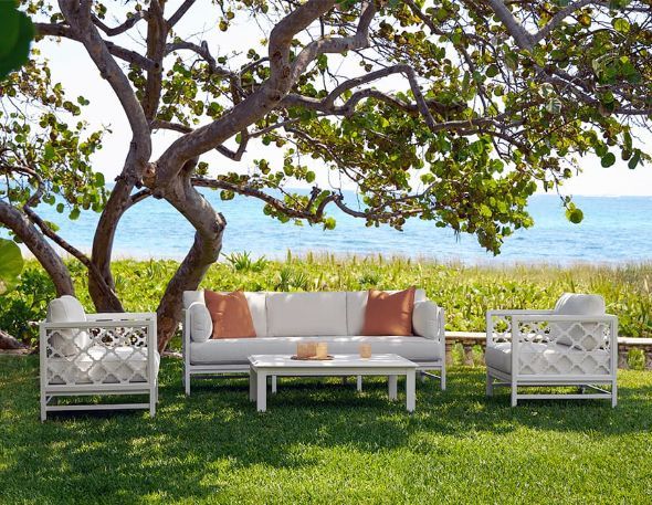 Lane Venture® Willow Garden Outdoor Aluminum Sofa-3