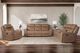 Corinthian Furniture Mocha Power Headrest Sofa with Drop Down Table-1