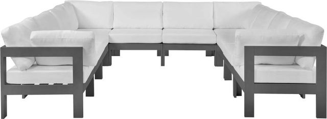 Meridian Furniture Nizuc 10-Piece White Outdoor Patio Modular Sectional Set-0