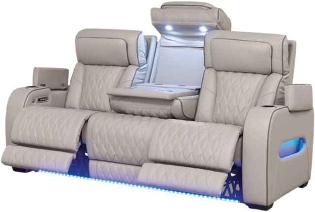 Signature Design by Ashley® Boyington Gray Power Reclining Sofa with Adjustable Headrest-1