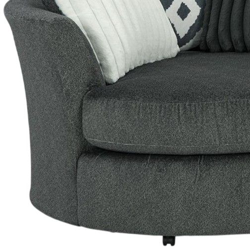 Albany Industries Tweed Gunmetal Swivel Chair-1