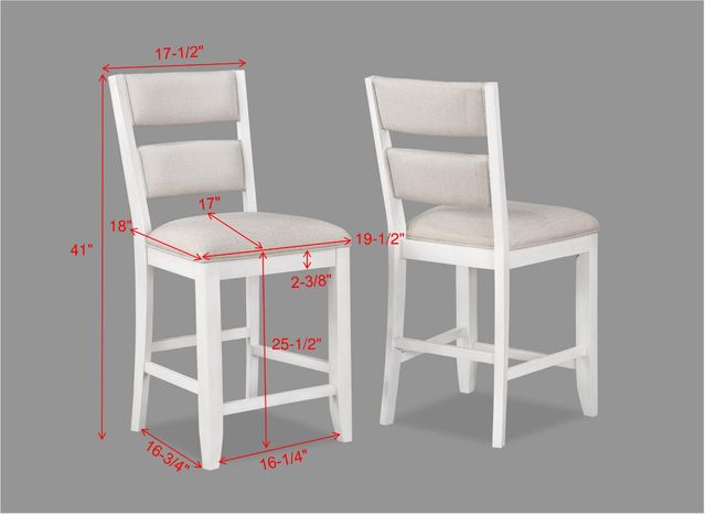 Crown Mark Wendy Gray/White Counter Chair-2