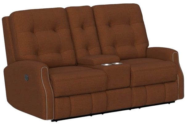 Flexsteel® Customizable Devon Fabric Power Reclining Loveseat with Console-3