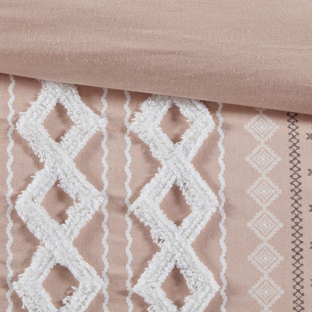 Olliix by INK+IVY Imani Blush King/California King Cotton Comforter Mini Set-4