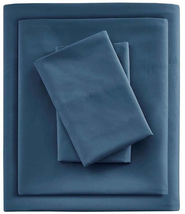 Olliix by Sleep Philosophy Smart Cool Microfiber Teal California King Sheet Set-0