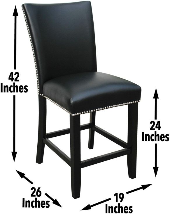 Steve Silver Co. Camila Black/Espresso Upholstered Counter Stool-2