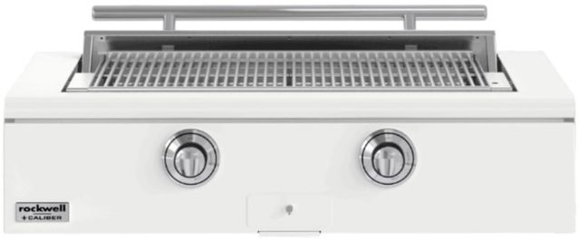 Caliber™ Rockwell Social 2-Burner Matte White Built-In Natural Gas Grill with Polished Chrome Hardware-0