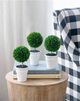A & B Home 3-Piece Green Faux Single Ball-Shape Topiary with Cream Pot Set-1