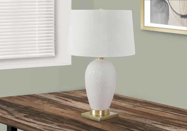 Monarch Specialties Inc. 26"H White Ceramic Table Lamp-4